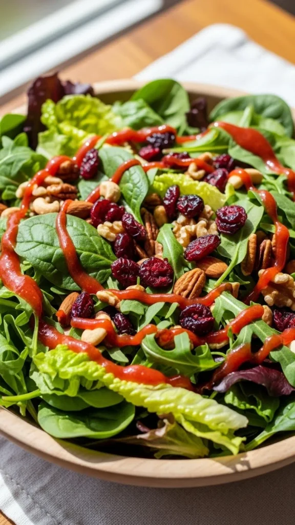 Garden Salad with Cranberry Dressing