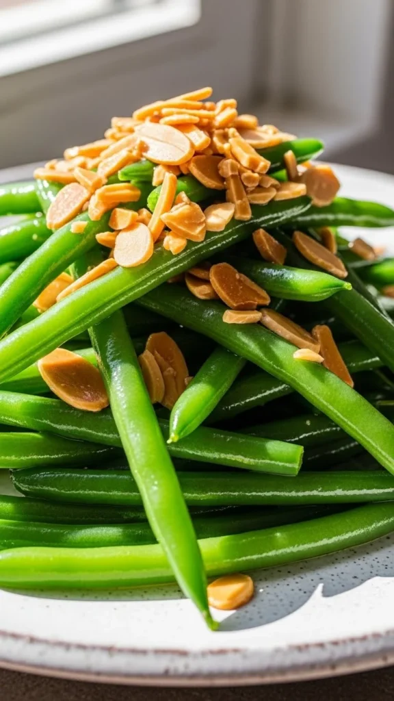 Garlic Green Beans with Toasted Almonds