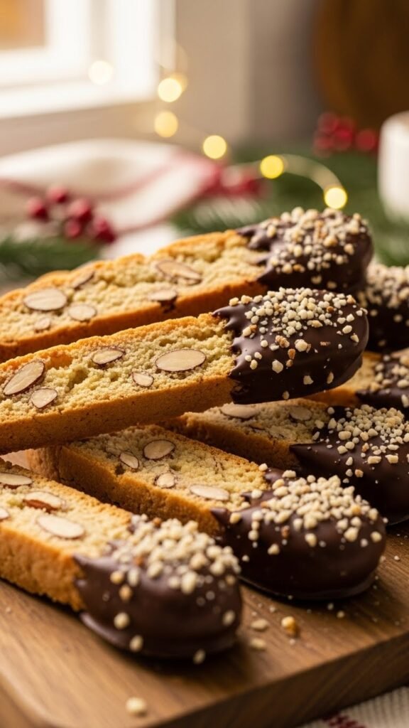 Chocolate-Dipped Almond Biscotti