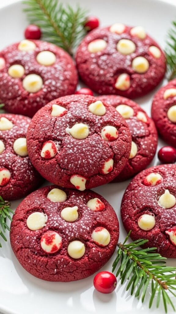 Festive Red Velvet Cookies