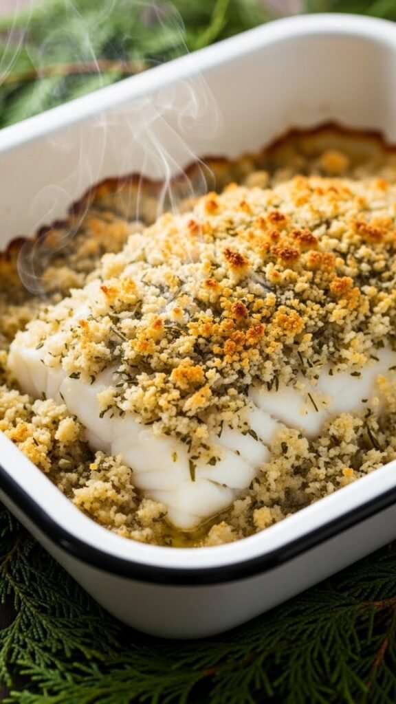 Baked Cod with Herb Crumbs