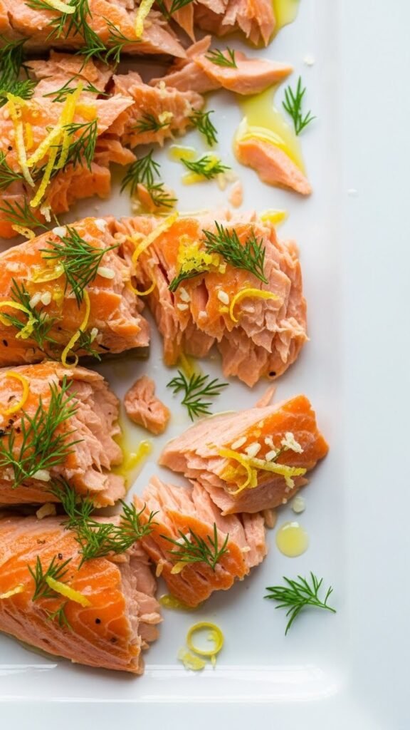 Lemon Dill Baked Salmon Flakes
