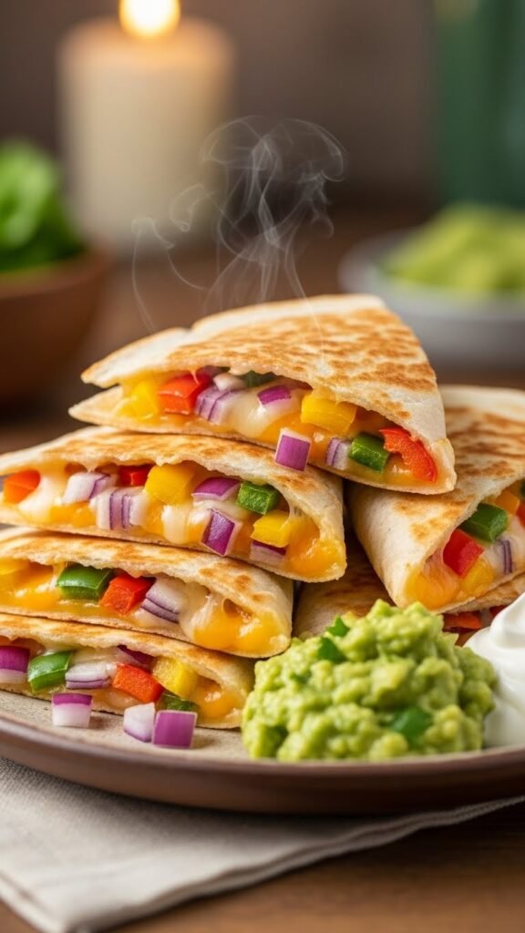 Cheesy Veggie Breakfast Quesadillas