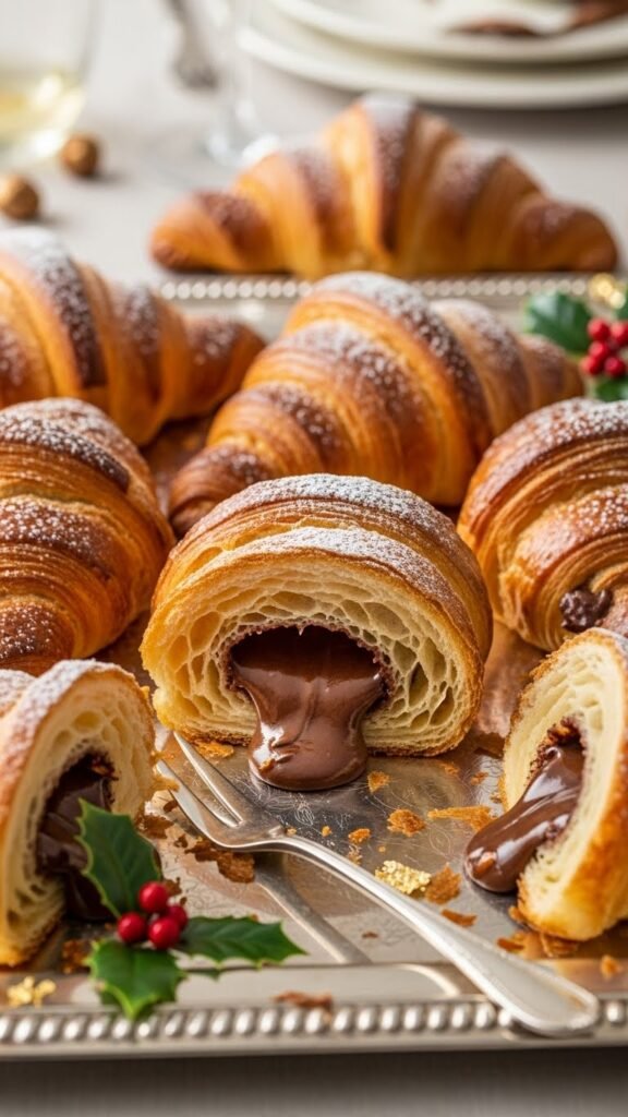 Chocolate Hazelnut Stuffed Croissants