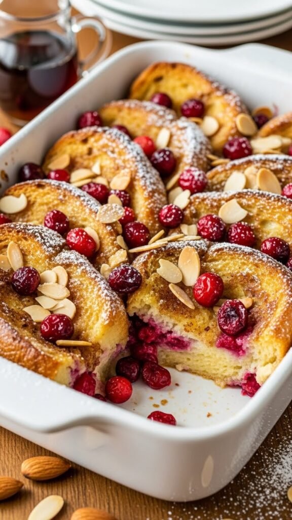 Cranberry Almond French Toast Casserole