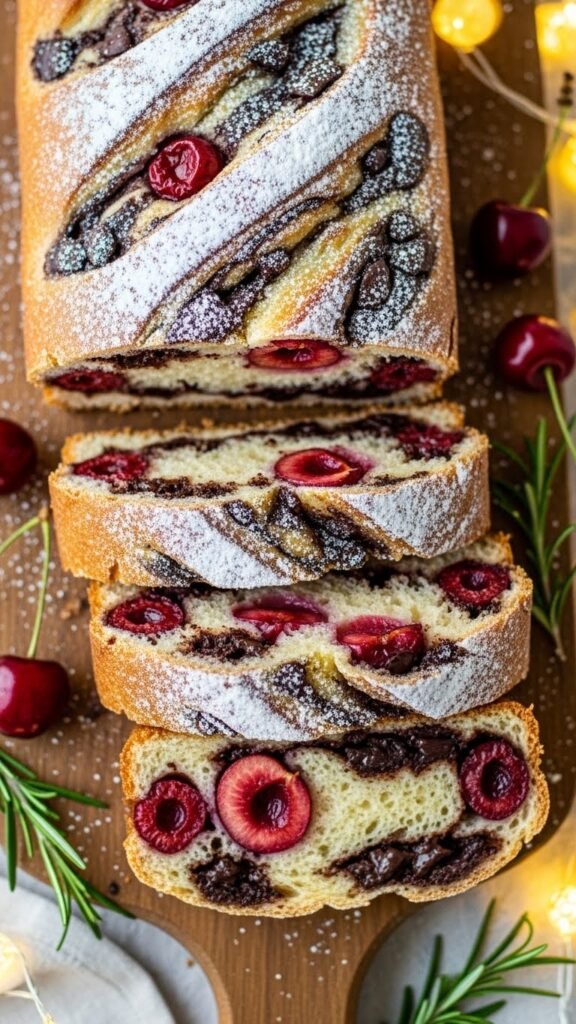 Chocolate Cherry Christmas Bread