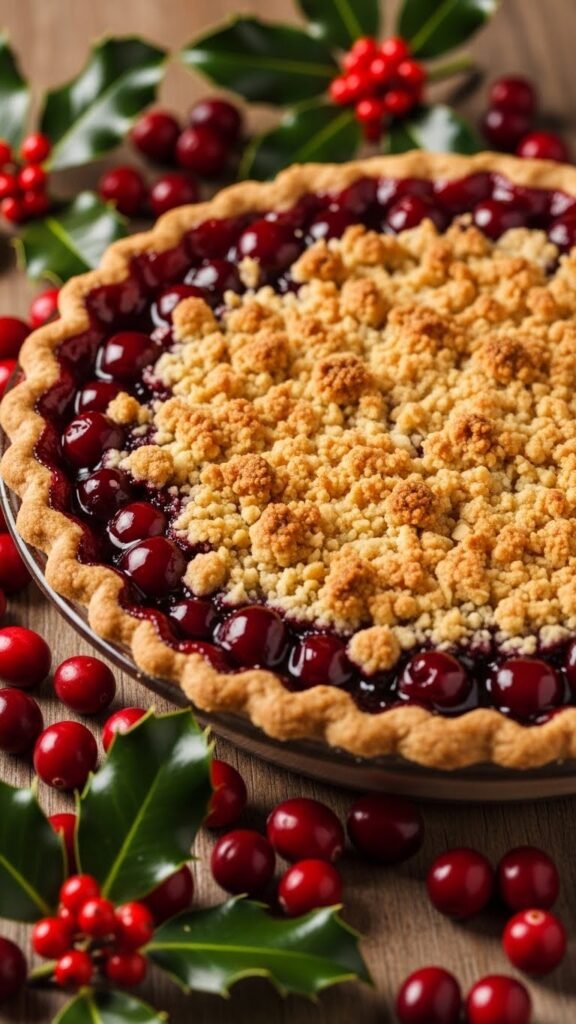 Cherry Almond Crumble Pie