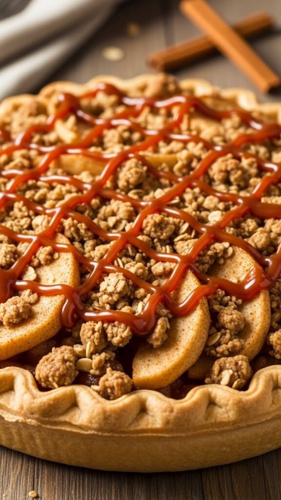 Caramel Apple Crumble Pie