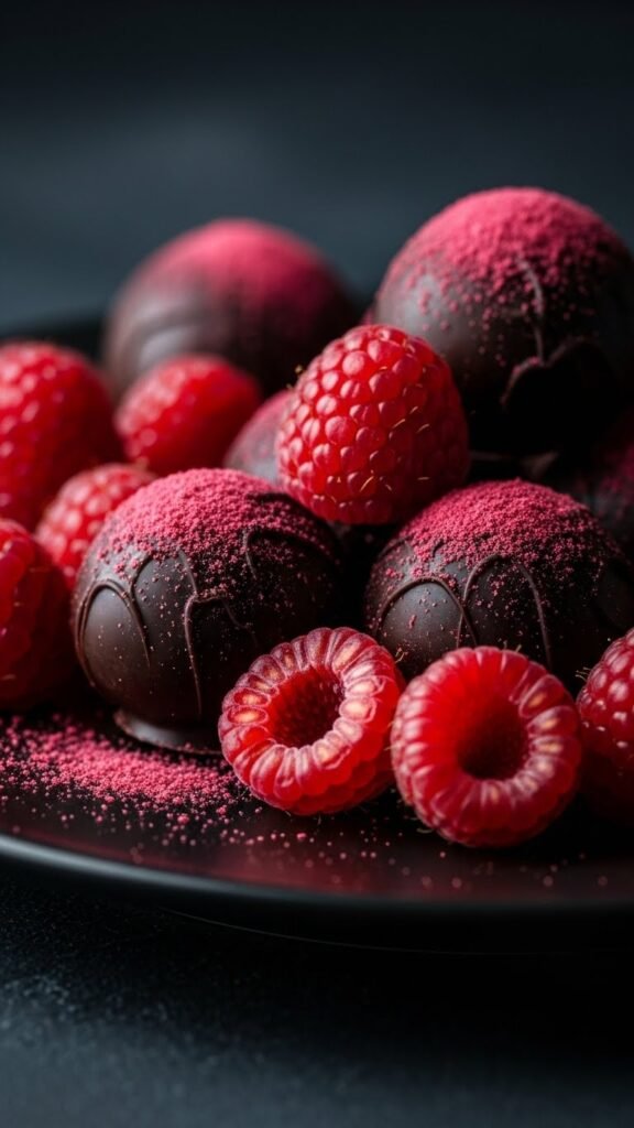 Dark Chocolate Raspberry Truffles