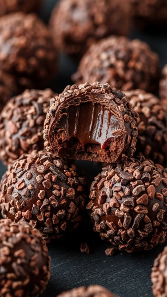 Cocoa Nib Chocolate Truffles