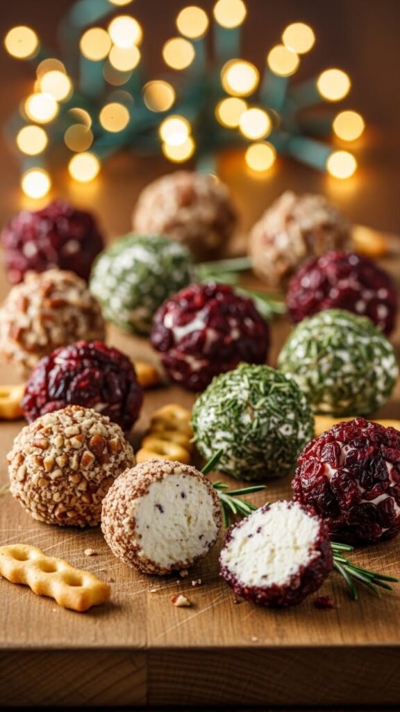 Holiday Cheese Ball Bites