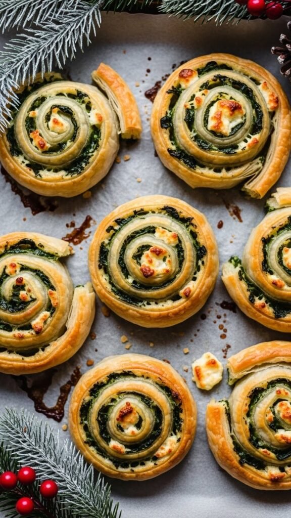 Spinach & Feta Puff Pastry Spirals