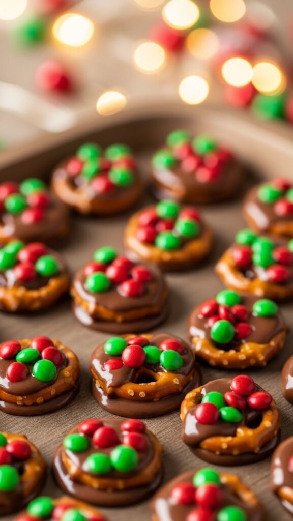 Holiday Chocolate Pretzel Bites
