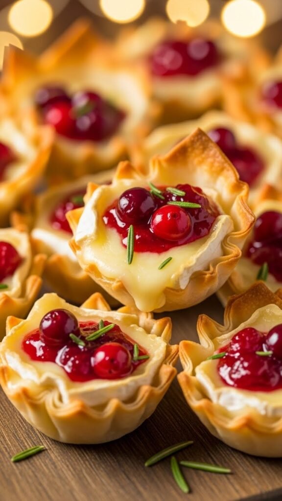 Cranberry Brie Phyllo Cups