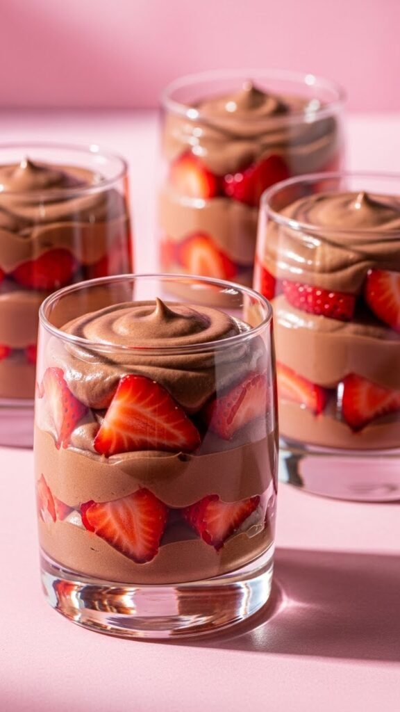 Chocolate Strawberry Mousse Cups