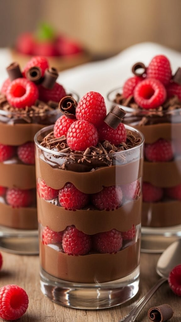 Chocolate Raspberry Parfait Cups