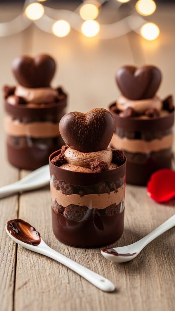 Chocolate Heart Dessert Cups