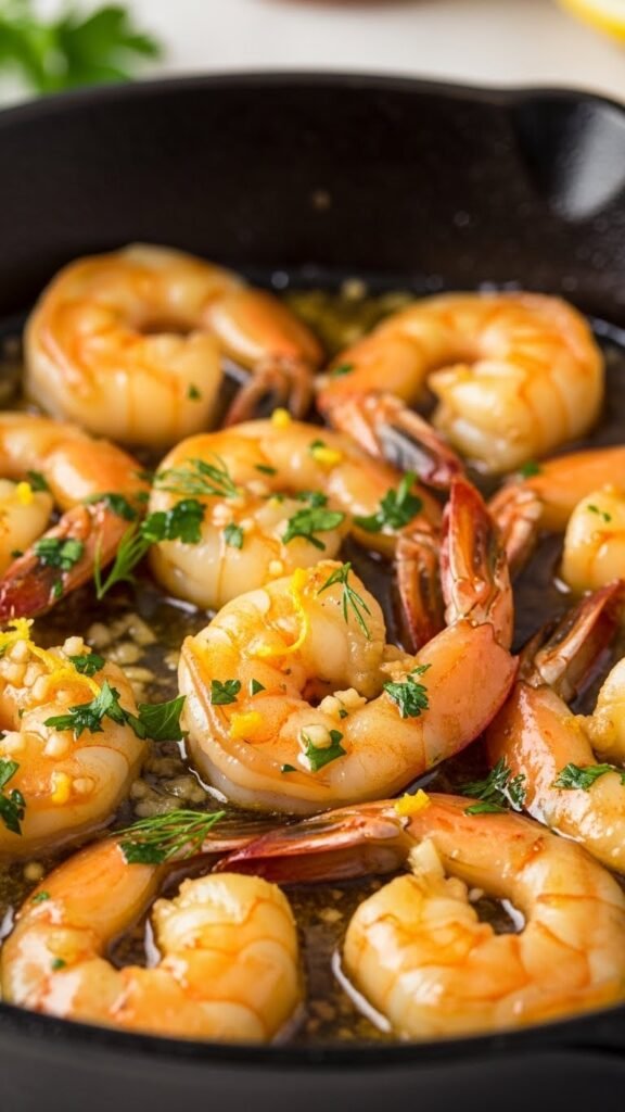 Lemon Garlic Shrimp Skillet