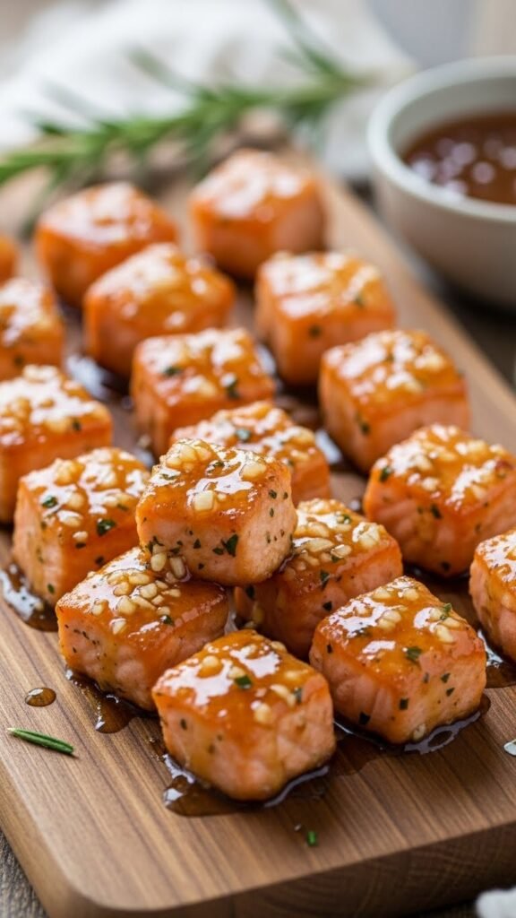 Honey-Garlic Glazed Salmon Bites