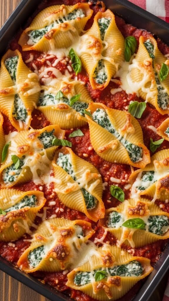 Cheesy Spinach Stuffed Shells