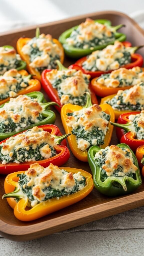 Mini Spinach-Feta Stuffed Peppers