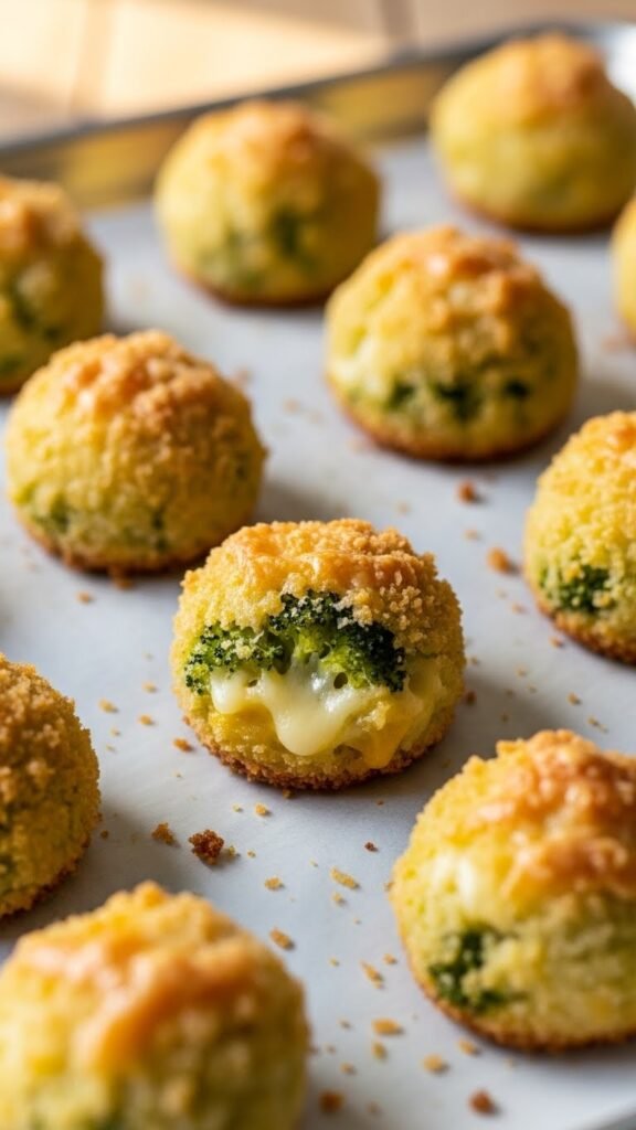 Cheesy Baked Broccoli Bites
