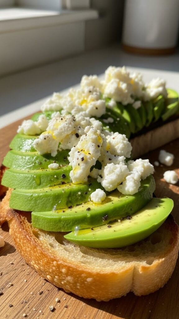 Avocado Feta Crostini