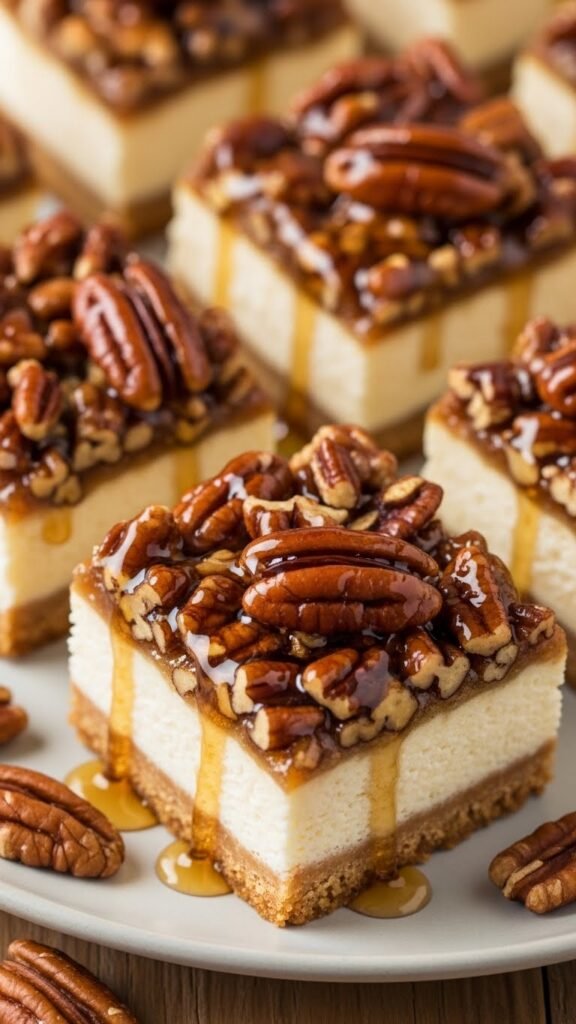 Maple Pecan Cheesecake Bars