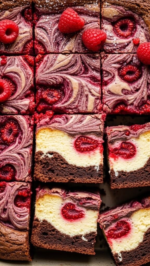  Raspberry Swirl Cheesecake Brownies