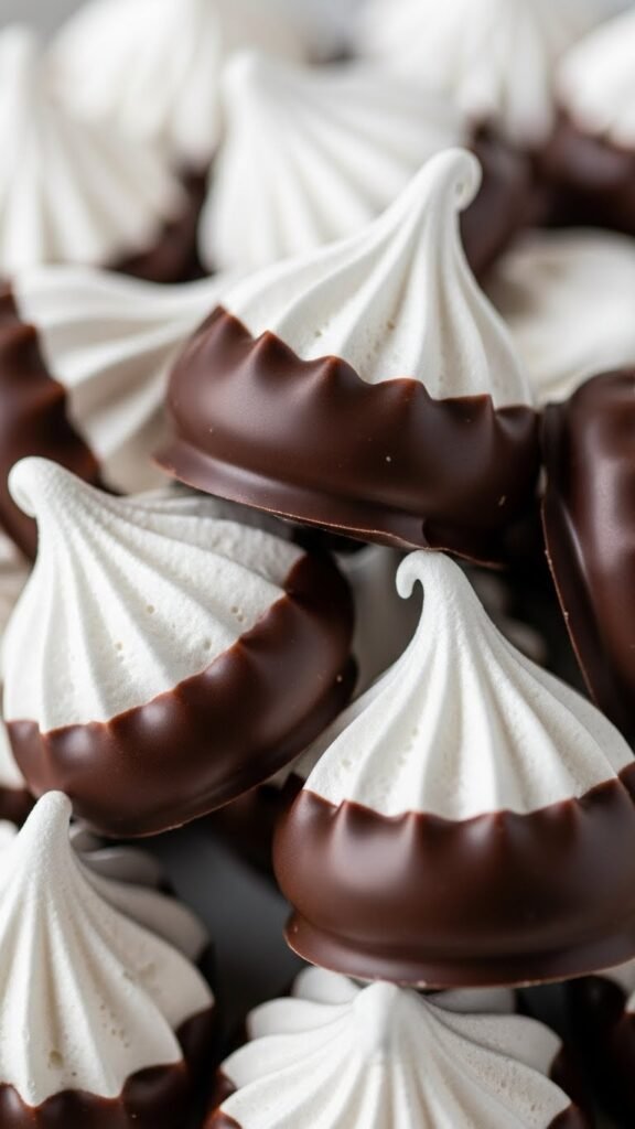  Chocolate-Dipped Meringue Kisses