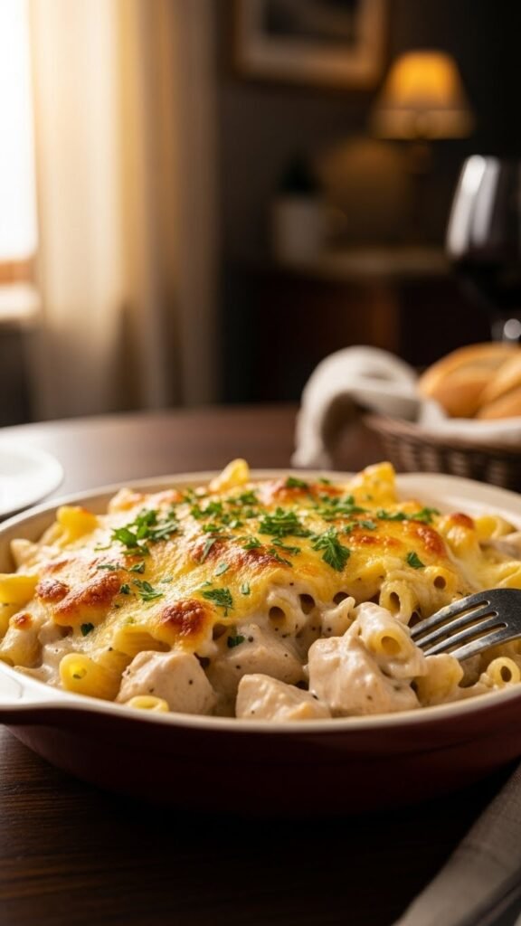 Chicken Alfredo Pasta Bake