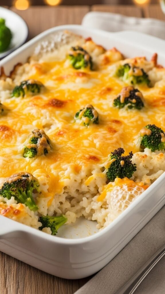 Broccoli Cheddar Rice Bake