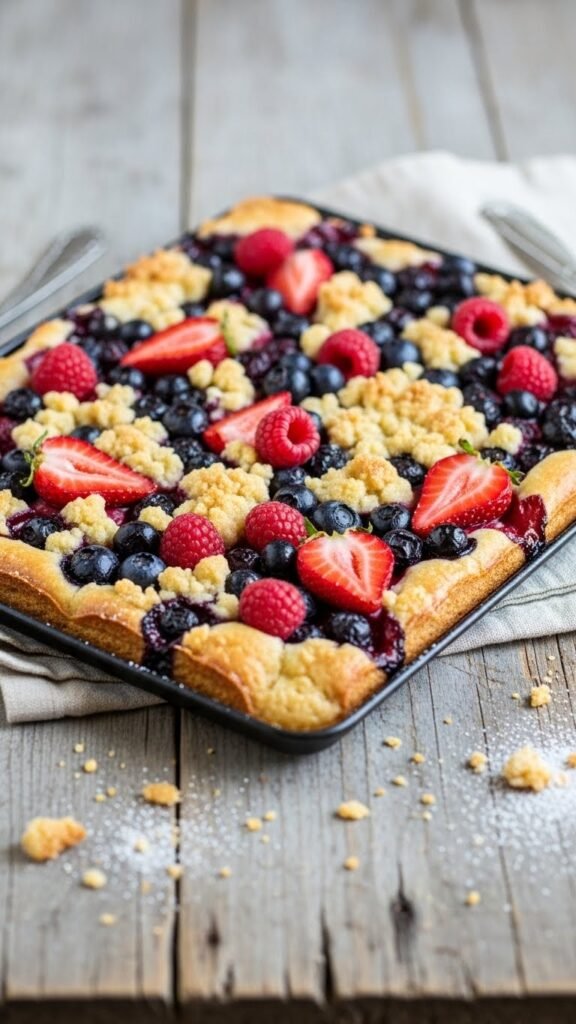Irish Berry Tray Bake