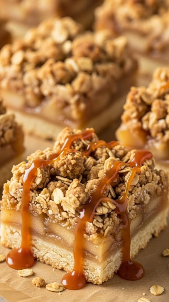 Caramel Apple Crisp Bars