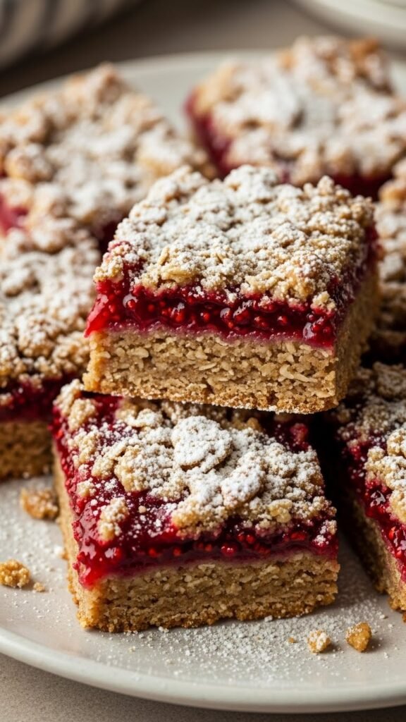 Raspberry Oat Crumble Bars