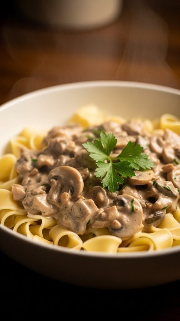 Creamy Vegan Mushroom Stroganoff