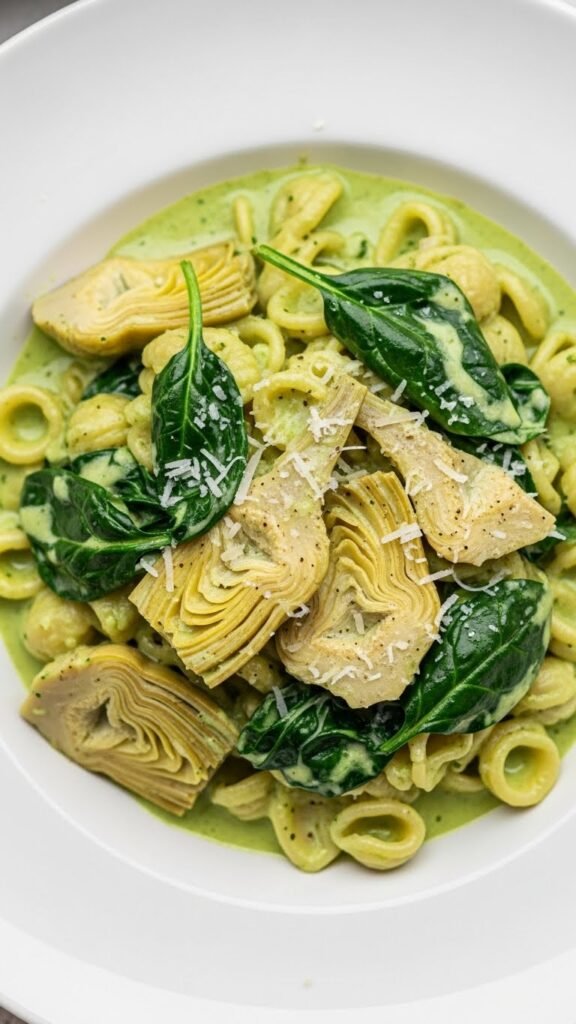 Vegan Spinach & Artichoke Pasta