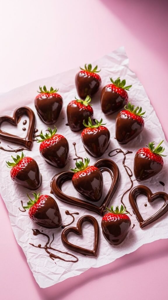 Chocolate-Dipped Strawberry Hearts