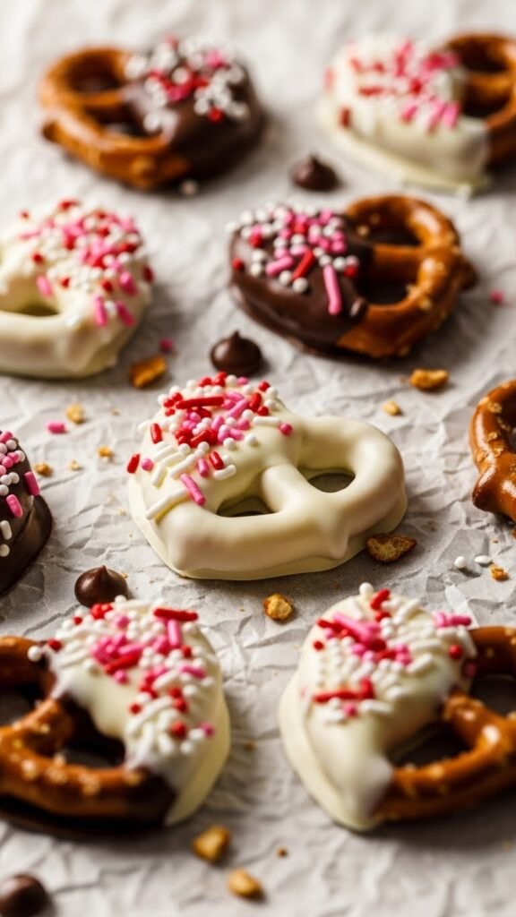 Chocolate-Covered Pretzel Hearts
