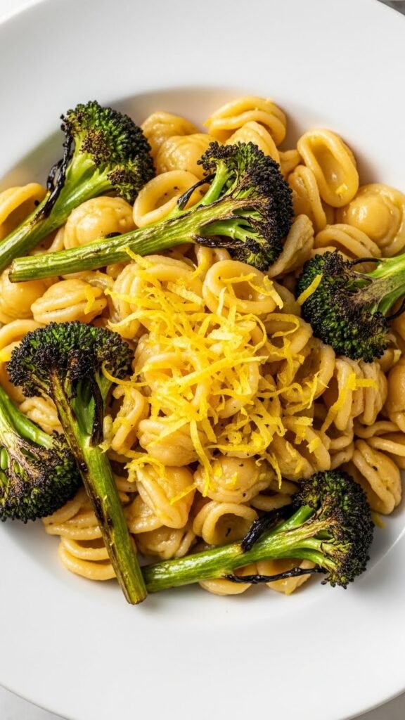 Roasted Garlic & Lemon Broccoli Pasta