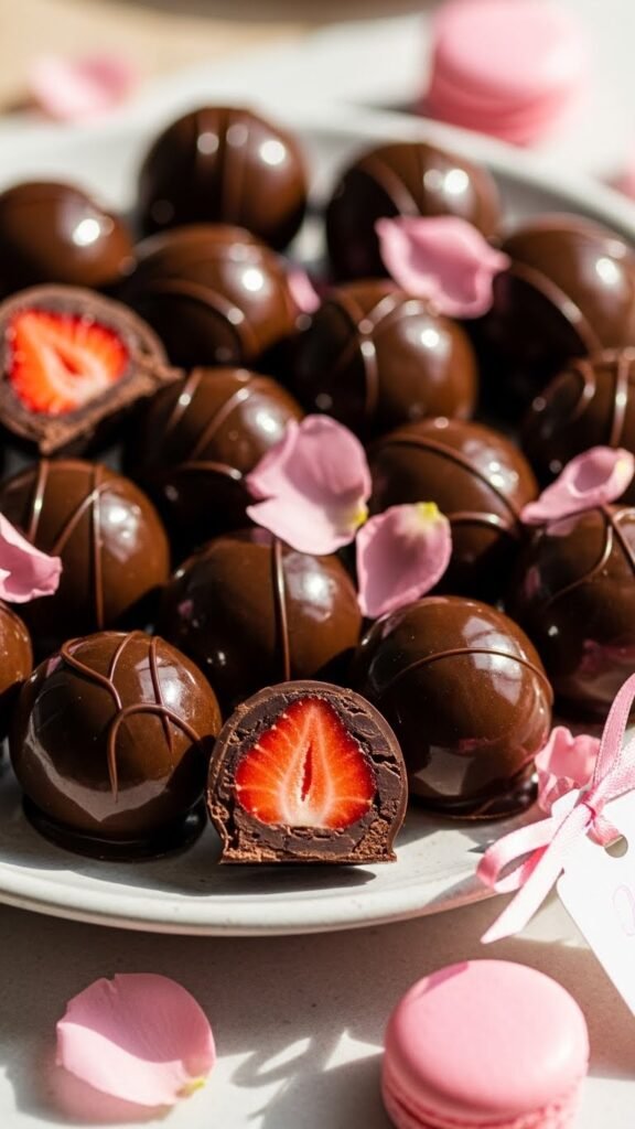 Chocolate-Covered Strawberry Truffles
