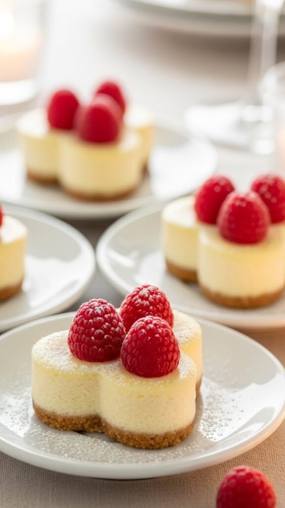 Mini Heart-Shaped Cheesecakes