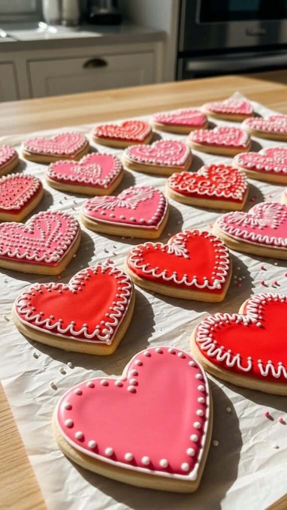 Valentine Sugar Cookie Hearts