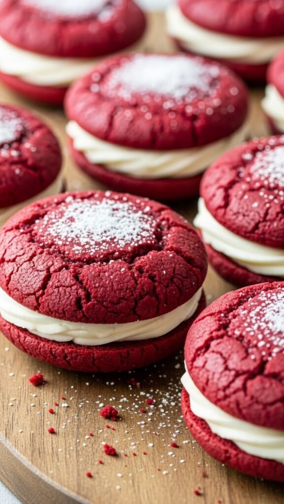 Red Velvet Cookie Sandwiches