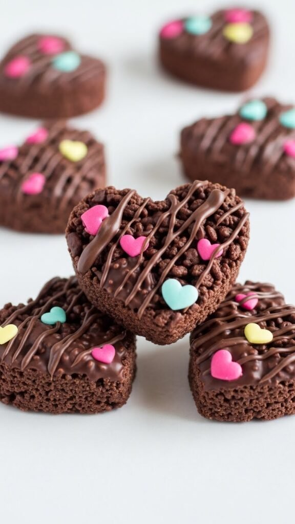 Chocolate Rice Crispy Hearts