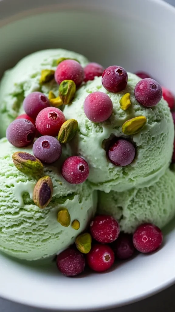 Pistachio Cranberry Ice Cream