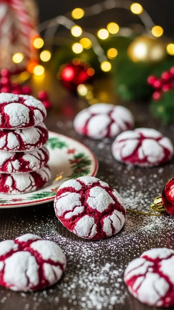 Red Velvet Crinkle Cookies