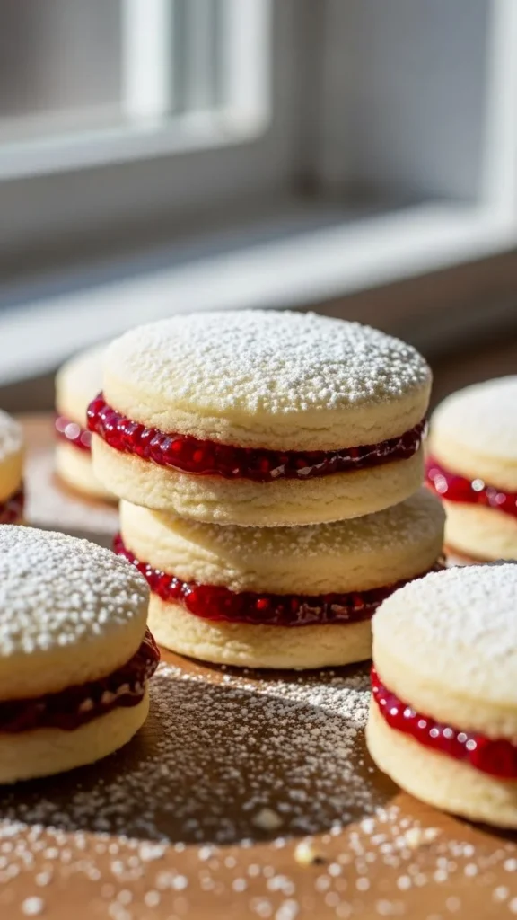 Sugar-Dusted Linzer Cookies