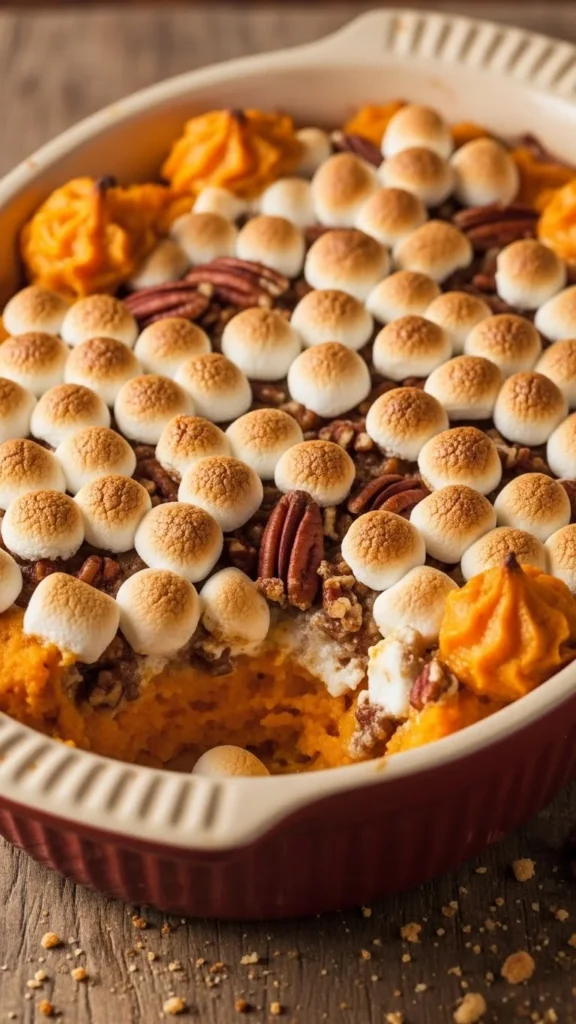 Sweet Potato Casserole with Crunchy Topping