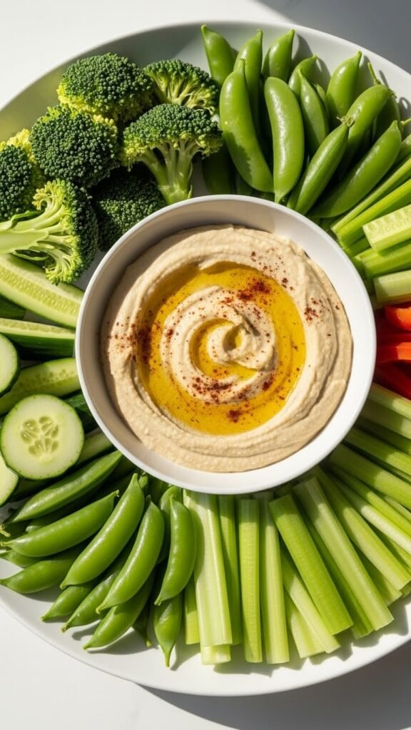 Green Veggie & Hummus Platter